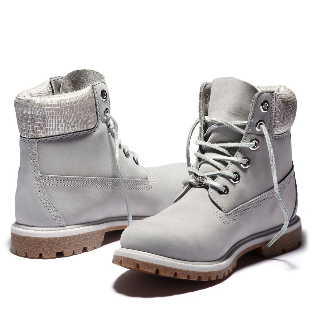 Timberland Womens 6-Inch Boots Premium Waterproof - Grey - India KM3972854